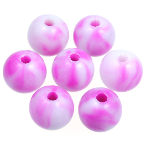 Koraliki kulki dwukolorowe / akrylowe / różowe / 8mm / 50szt-12814
