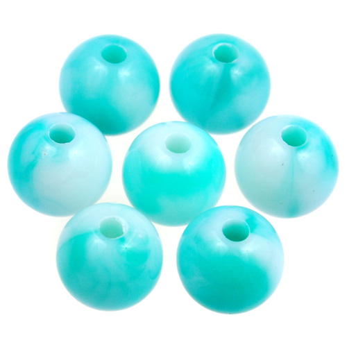 Koraliki kulki dwukolorowe / akrylowe / j.niebieskie / 8mm / 50szt-12820