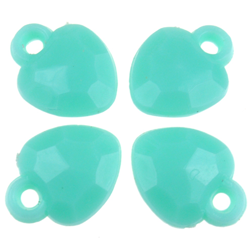 Koraliki serca / akrylowe / niebieskie, miętowe / 13mm / 25szt-12823