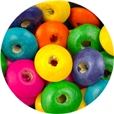 MIX koraliki dyski / drewniane /  multikolor / 14x5mm / 30szt
