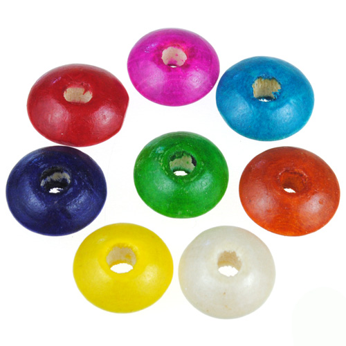 MIX koraliki dyski / drewniane /  multikolor / 14x5mm / 30szt
-12831