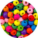 MIX kolorowe kulki / drewniane / multikolor / 6-7x5mm  / 6,6g / 100szt
