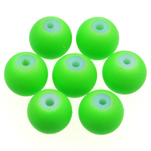 Koraliki gumowane / szklane / zielone / 8mm / 50szt-12843