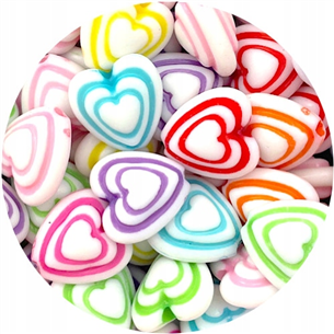 MIX koraliki serca / akrylowe / multikolor / 10x6mm / 14,8g / 50szt-11958