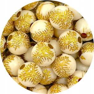 Koraliki krzyżyk krucyfiks / akrylowe / ecru / 8mm / 50szt-11392