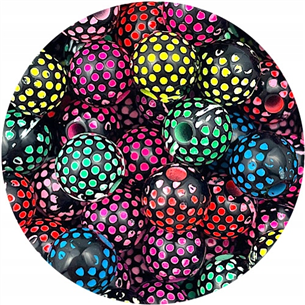 Miks koraliki kulki w kropki / akrylowe / multikolor / 8mm / 50szt-11383