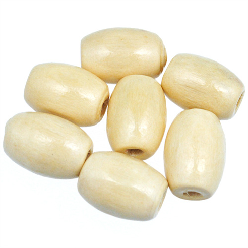 Koraliki owal / drewniane / białe, ecru / 12x8mm / 40szt-12896