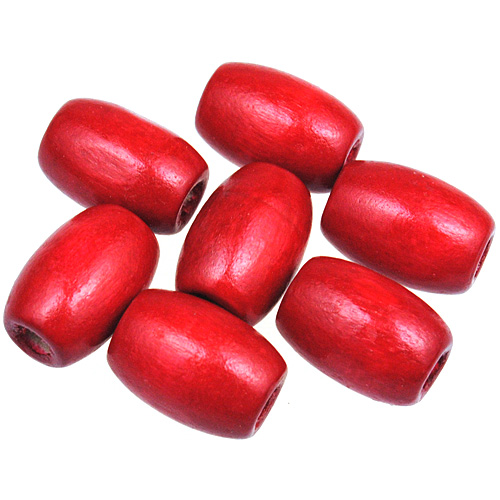 Koraliki owal / drewniane / czerwone / 12x8mm / 40szt-12898