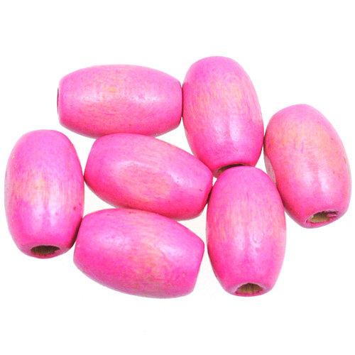 Koraliki owal / drewniane / j.różowe / 12x8mm / 40szt-12901