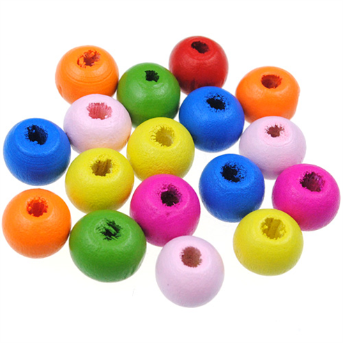 Miks koraliki kulki kule / drewniane / multikolor / 8x7mm / 100szt-12911