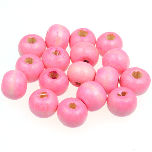 Koraliki kulki / drewniane / różowe / 8x7mm / 100szt-12905