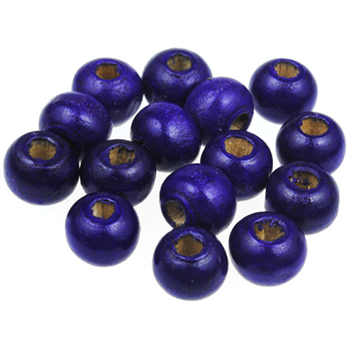 Koraliki kulki / drewniane / fioletowe / 8x7mm / 100szt-12906