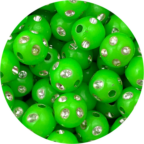 Koraliki kule ala cyrkonie / akrylowe / zielone / 8mm / 50szt-7802