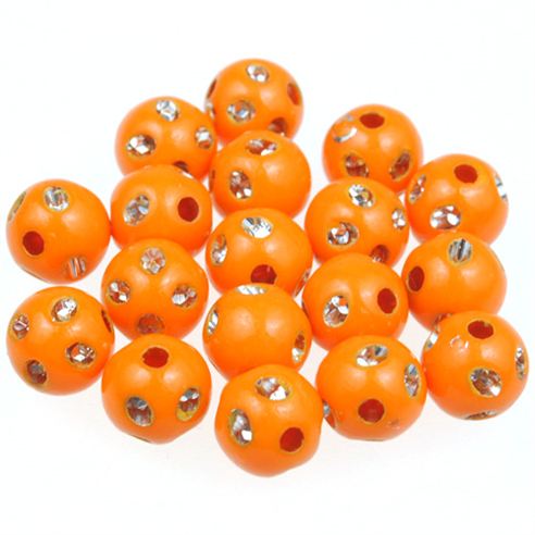 Koraliki kule ala cyrkonie / akrylowe / pomarańczowe / 8mm / 50szt-12874