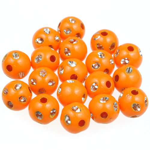 Koraliki kule ala cyrkonie / akrylowe / pomarańczowe / 8mm / 50szt-12874