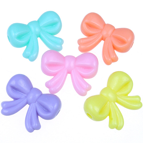 Miks koraliki kokardki / akrylowe / 20x15x8mm / 10szt-12916