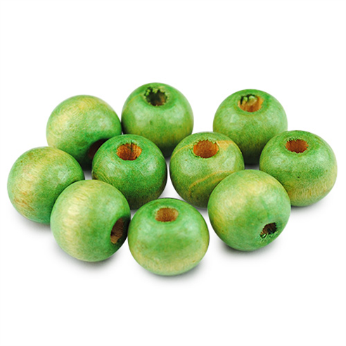 Koraliki kulki / drewniane / zielone / 10mm / 30szt-12893