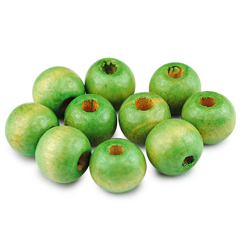 Koraliki kulki / drewniane / zielone / 10mm / 30szt-12893