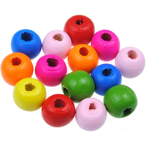 Miks koraliki kulki kuleczki / drewniane / 10x9mm / 50szt-12929