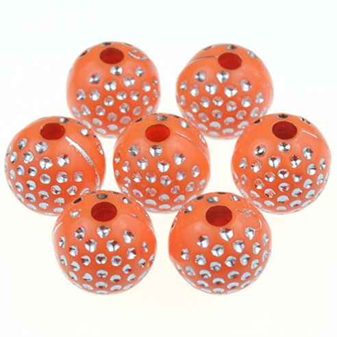 Koraliki kulki ala cyrkonie / pomarańczowe / 10mm / 20szt-12864