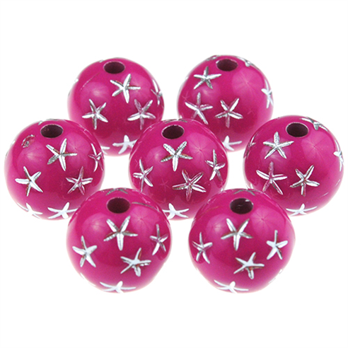 Koraliki kulki / akrylowe / różowe / 10mm / 30szt-12867