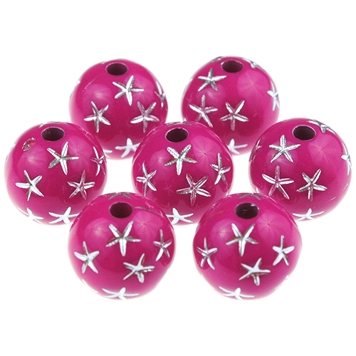 Koraliki kulki / akrylowe / różowe / 10mm / 30szt-12867
