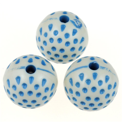 Koraliki zdobione kule kropkowane / akrylowe / multikolor / 11mm / 20szt-12868