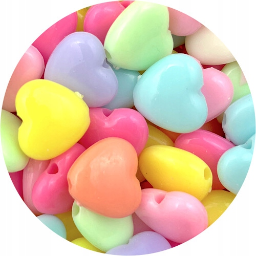 Miks koraliki serca / akrylowe / multikolor / 11x12x5mm / 30szt-7717