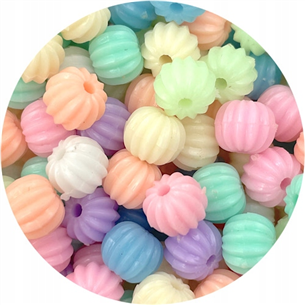 Miks koraliki pastelowe dynie 7x8.5mm / akrylowe / multikolor / 50szt-8969