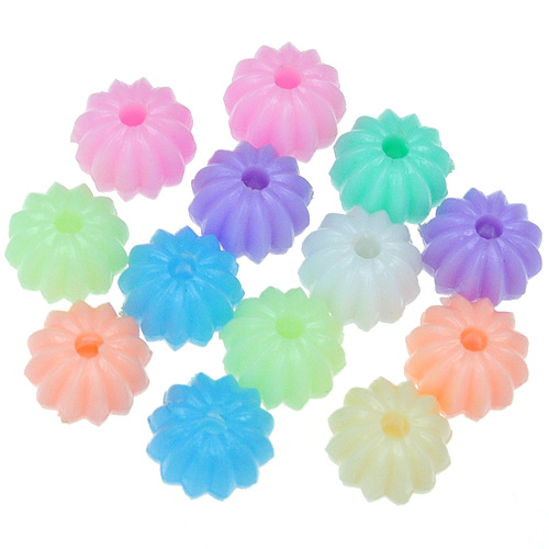 Miks koraliki pastelowe dynie 7x8.5mm / akrylowe / multikolor / 50szt-12933