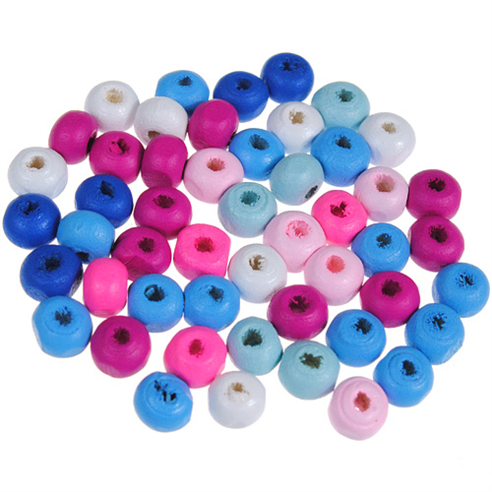 Miks koraliki kulki kule / drewniane / 7x5mm / 200szt-12914