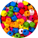 Miks koraliki sześcian / drewniane / multikolor / 6mm / 11,8g / 100szt