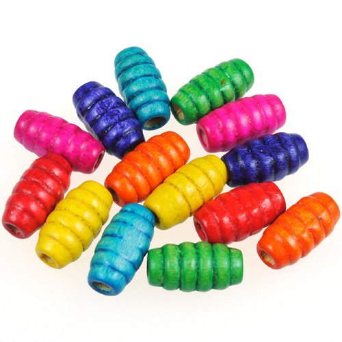 Miks koraliki owal / drewniane / multikolor / 15x8mm / 30szt-12925