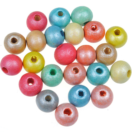 Miks koraliki kulki kuleczki / drewniane / multikolor / 8x7mm / 50szt-12931
