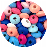Miks koraliki dyski talerzyki / drewniane / 12x5mm / 50szt