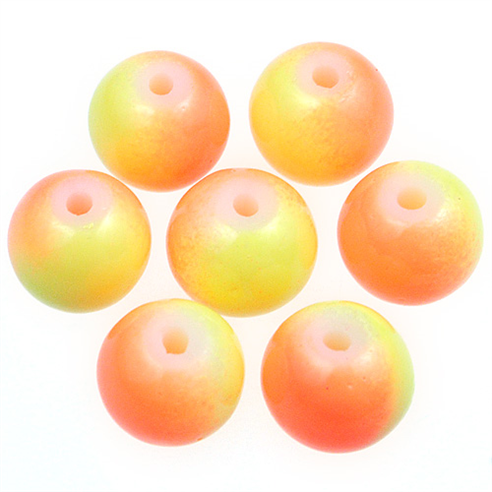 Koraliki DuoColor / szklane / żółto-pomarańczowe / 8mm / 50szt-12947