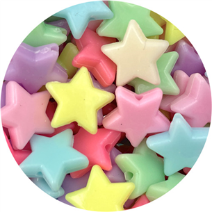 Miks koraliki gwiazdki 14x5mm / akrylowe / multikolor / 30szt-8958