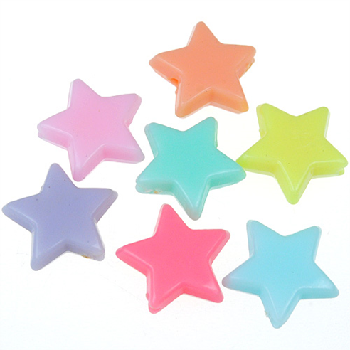 Miks koraliki gwiazdki 14x5mm / akrylowe / multikolor / 30szt-12950