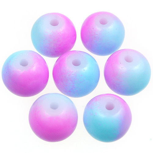 Koraliki DuoColor / szklane / niebiesko-różowe / 8mm / 50szt-12952