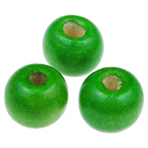 Koraliki kule kulki / drewniane / c.zielone / 12x10.5mm / 20szt-12960