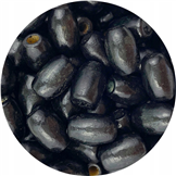Koraliki owal / drewniane / czarne / 12x8mm / 40szt