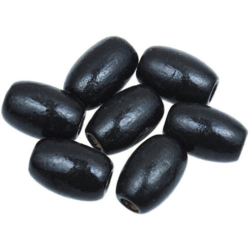 Koraliki owal / drewniane / czarne / 12x8mm / 40szt-12961