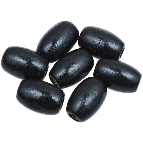 Koraliki owal / drewniane / czarne / 12x8mm / 40szt-12961