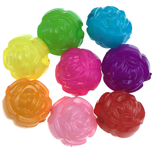 Miks koraliki kwiatki róże / akrylowe / multikolor / 11x10mm / 40szt-12964