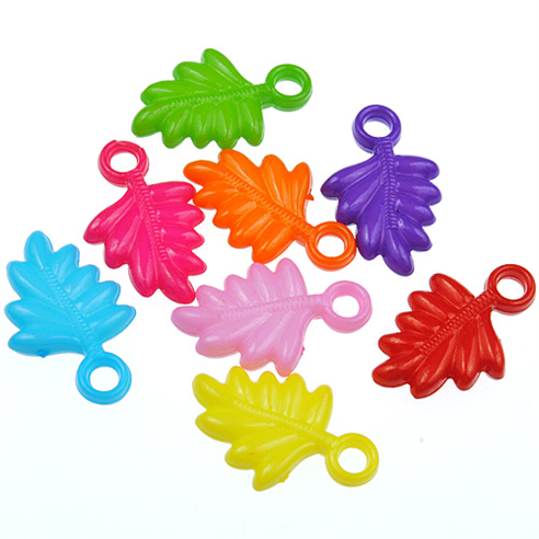 Miks koraliki zawieszki listek / akrylowe / multikolor / 22x14mm / 30szt-12965