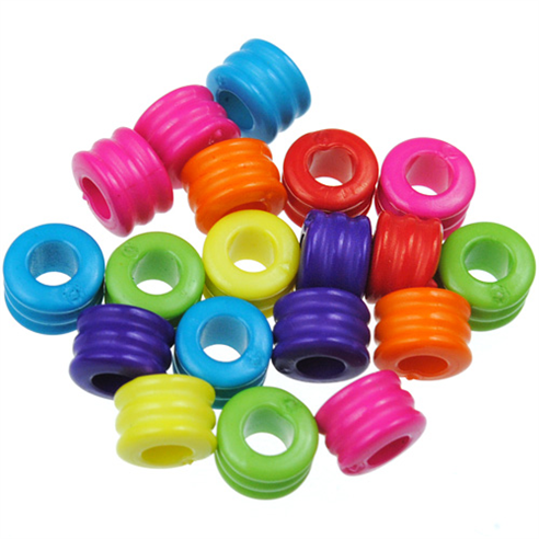 Miks koraliki walce pierścienie / akrylowe / multikolor / 4.5x6.5mm / 50szt-12969