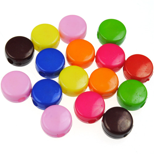 Miks koraliki okrągłe pastylki / akrylowe / multikolor / 8x4.5mm / 50szt-12970