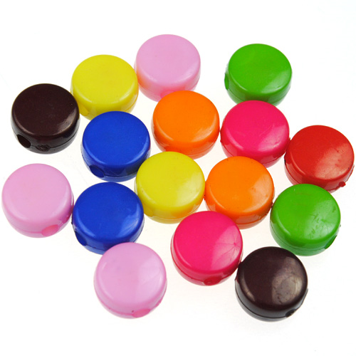 Miks koraliki okrągłe pastylki / akrylowe / multikolor / 8x4.5mm / 50szt-12970