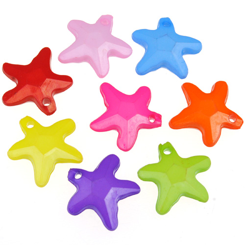 Miks koraliki gwiazdki gwiazda / akrylowe / multikolor / 15x16x5mm / 30szt-12971
