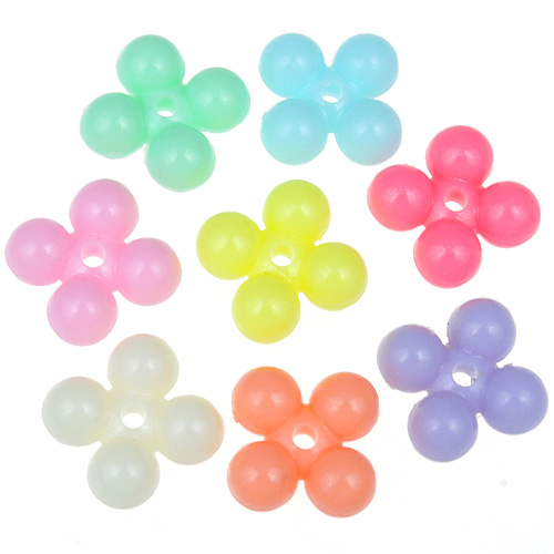 Miks koraliki kwiatki 13x13x5mm / akrylowe / multikolor / 50szt-12972